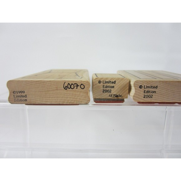 Vintage Limited Edition Rubber Stamps Wood Lot of 3 Shapes 3D - Picture 8 of 8